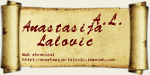 Anastasija Lalović vizit kartica